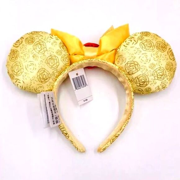 Disney Park Beauty and the Beast Minnie Mouse Ears Belle Bow Headband